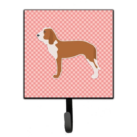 Carolines Treasures Spanish Hound Checkerboard Pink Leash or Key Holder BB3591SH4